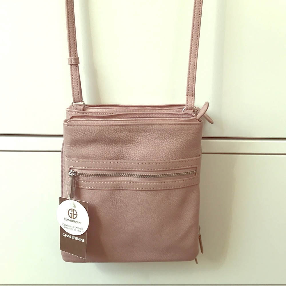 Giani Bernini Triple-Zip Pebble Leather Crossbody